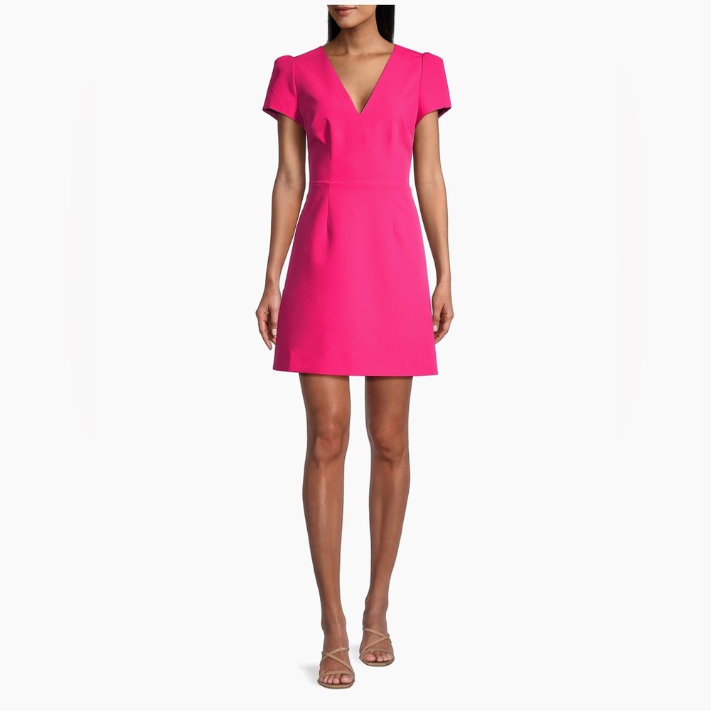 Milly Pink Sheath Mini Dress V-Neck Cocktail